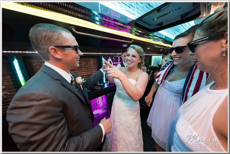 Eisenhardt Glavin Wedding Party Bus Rental - 2016 - Inside Bus Shot
